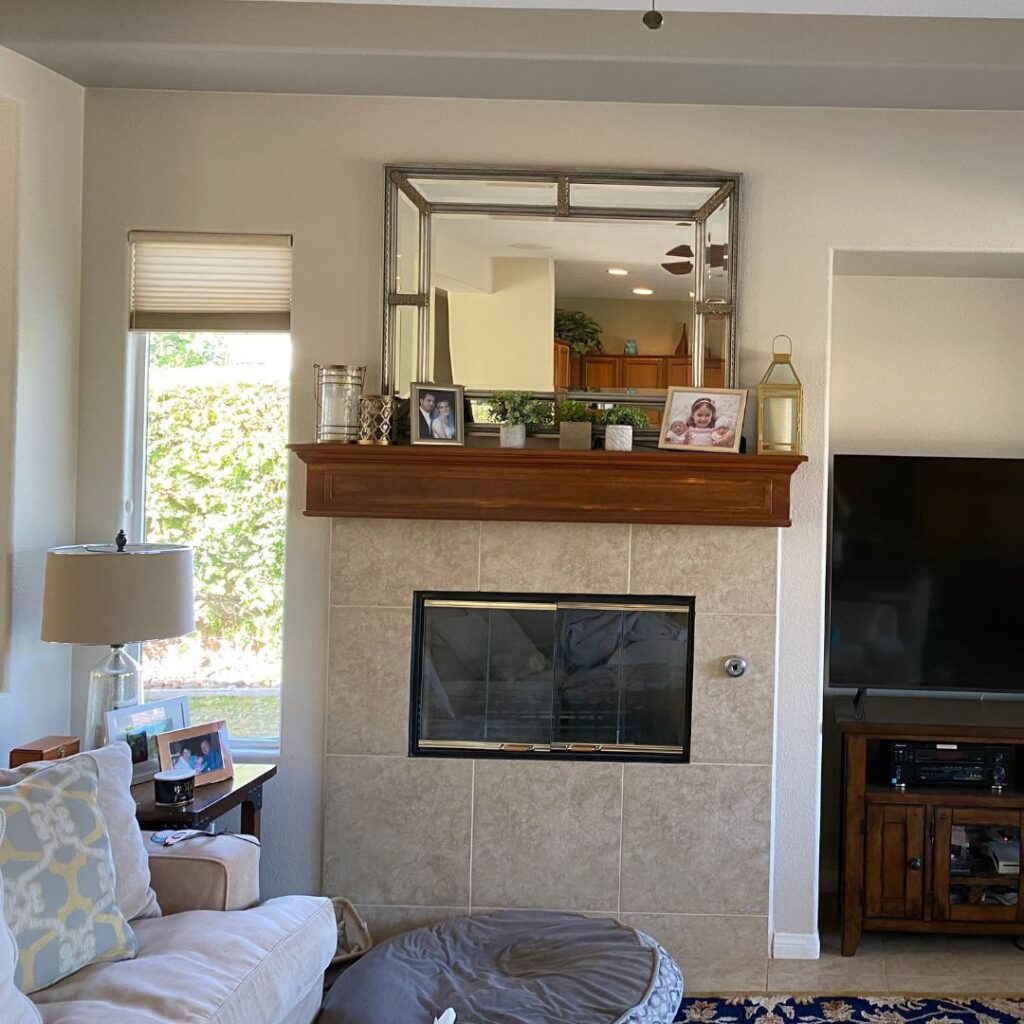 Living Room with Fireplace (before)